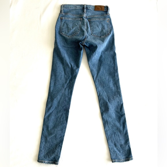 Madewell 10" High-Rise Button Front Blue Denim Skinny Jeans - Picture 3 of 11